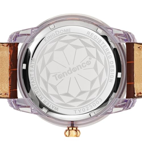 TENDENCE Men's KINGDOME Watch TY023003-BRLE-AM, Quartz Movement, 5 ATM Water Resistance, Mineral Glass, White Dial, Synthetic Resin [Parallel Import]