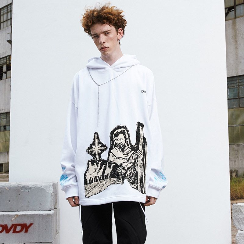 Ovdy Printed Hip-Hop Dark Chinese Fad Sweatshirt Pullover