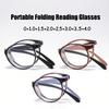 Men Women Fashion Folding Reading Glasses Unisex Ultralight Portable Far Sight Prescription Glasses Retro Portable Eyeglasses