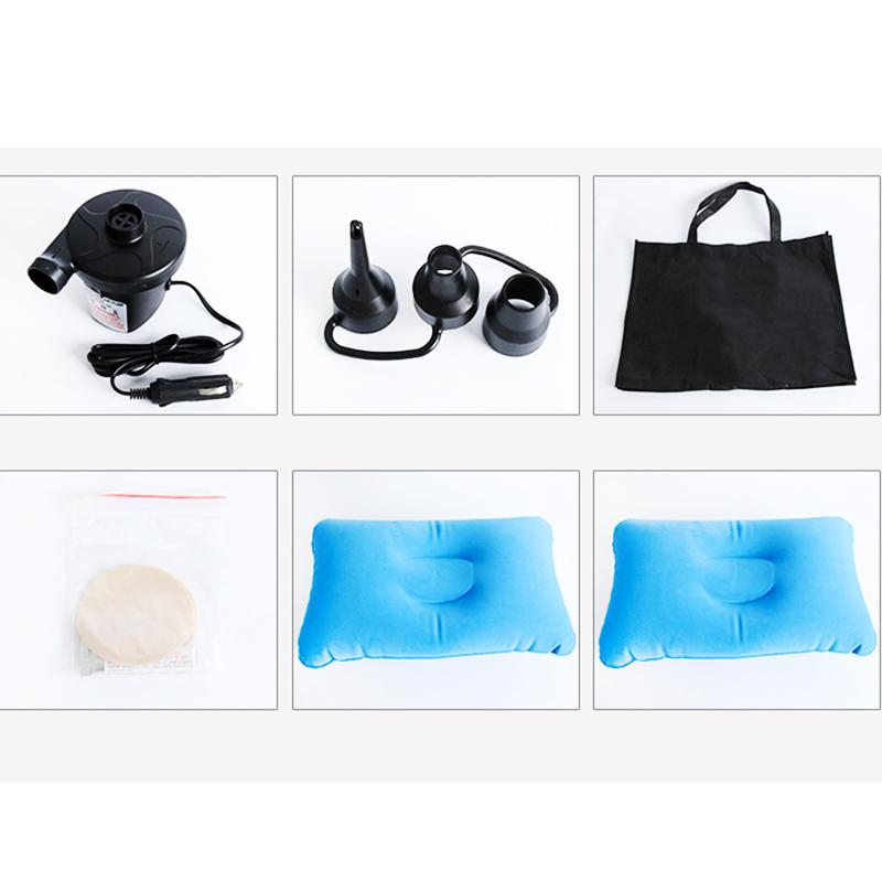 Автомобильная надувная кровать, полный комплект с воздушным насосом и подушкой, коврик для кемпинга на открытом воздухе, надувная подушка для заднего сиденья, дорожная кровать