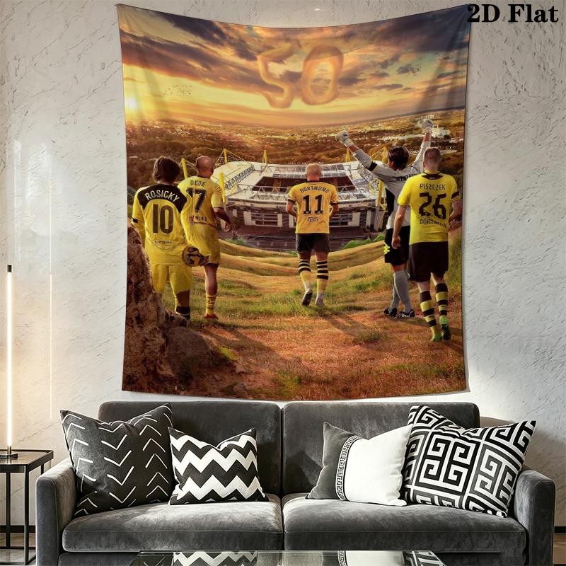 Dortmund Wall Tapestry Aesthetic Wall Hanging Printed Fabric Blanket Decorative Tapestries for Bedroom Living Room Home Decor