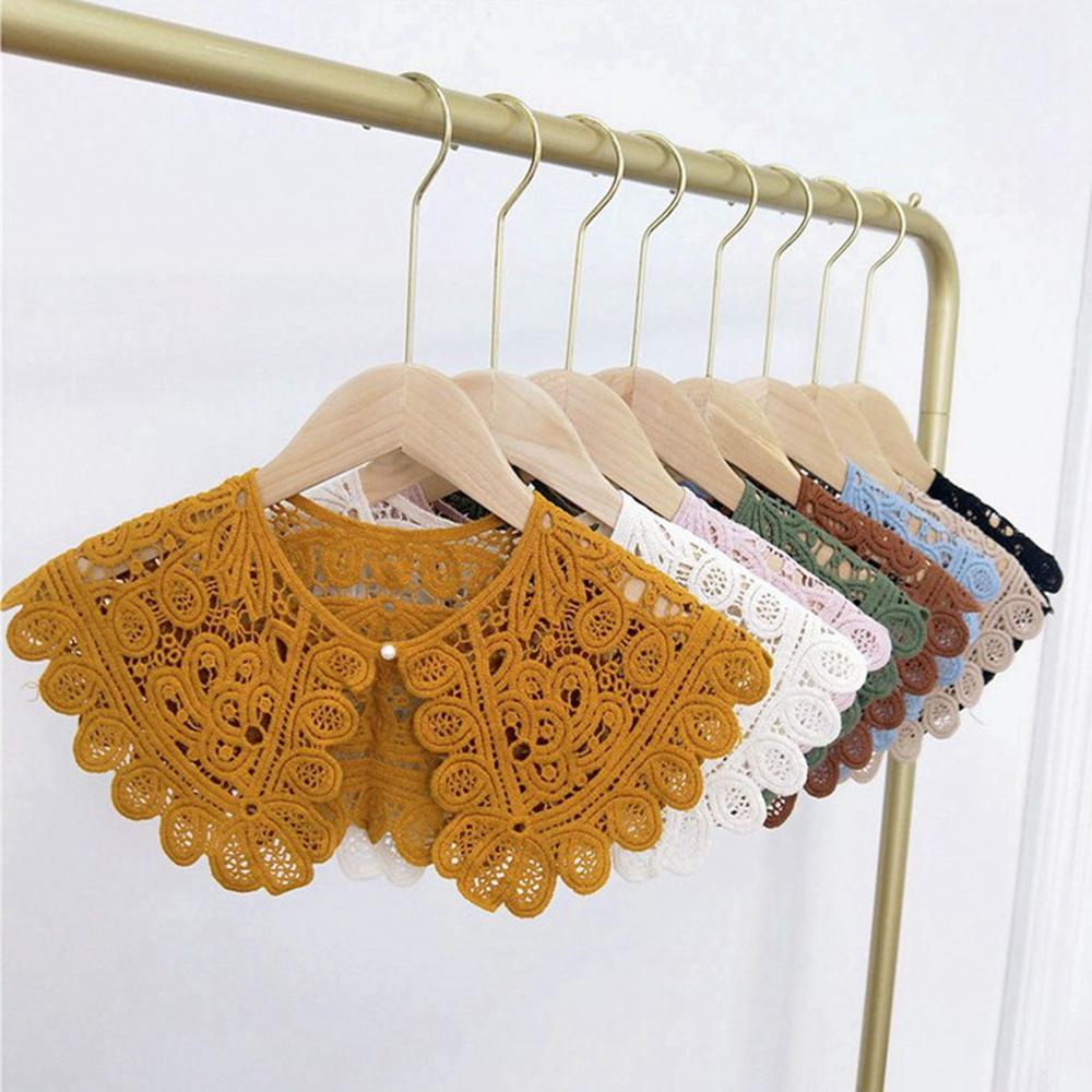 Полый хлопок для женщин, женская одежда, швейная шаль, аппликация, поддельный воротник, кружевной вырез, украшение для одежды, съемный воротник