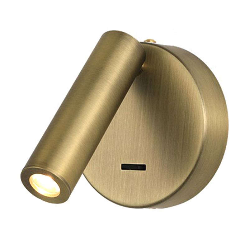 3105 Bedroom Bedside Wall Lamp 350-Degree Rotatable Reading Light Spotlight with Switch,3W Warm Light