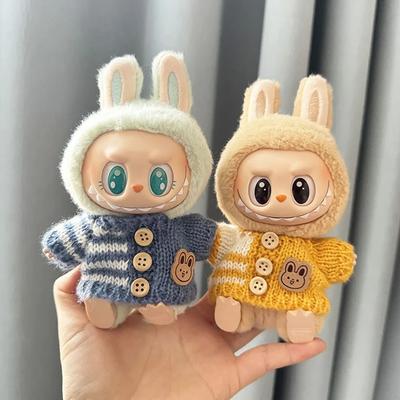 Для 15-17 см v1v2 Labubu Одежда наряд Labubu Сидящий медведь для вечеринки Этикетка шарф шляпа сумка куклы аксессуары милые украшения