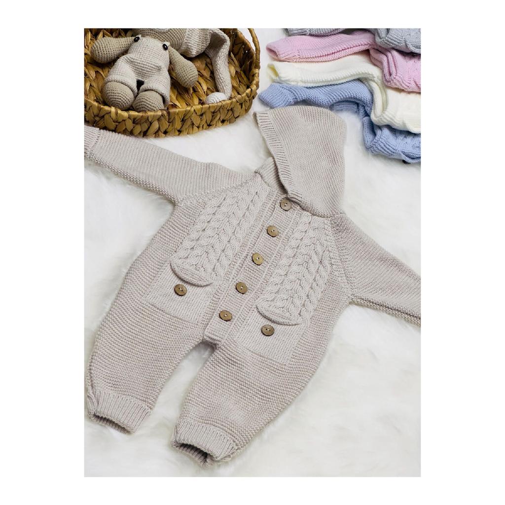 Littleland Knitted Baby Jumpsuit With Pockets