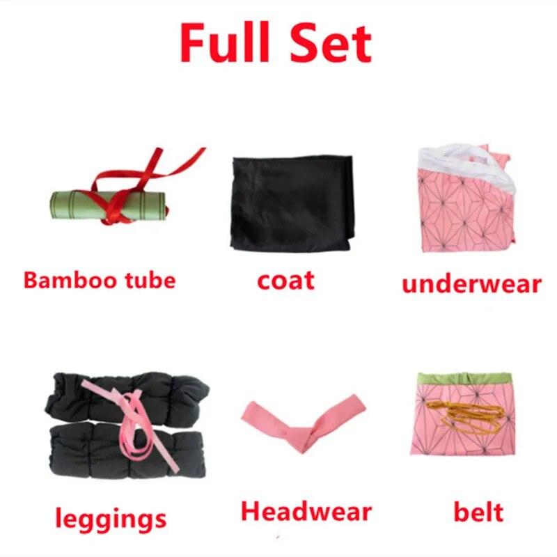 Аниме Demon Slayers Kimetsu no Yaiba Kamado Nezuko Косплей Костюм Кимоно Униформа Костюм Прати Одежда на Хэллоуин