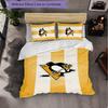 Pittsburgh Penguins Pattern Microfiber 3Pcs Bedding Set Decor Duvet Cover Set For Bedroom Home Use