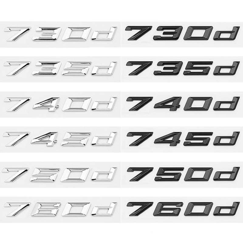 AAAQT1 BMW Logo ABS Emblem Car Sticker Badge Decal for 730d 735d 740d 745d 750d 760d Body Trunk Decor