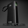 Powerbank 10000mAh USB-A USB-C z wyświetlaczem wbudowanym kablem USB-C 20W - czarny