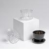 1 PC Acrylic Pour Over Coffee Filter Cup Set Cake Shaped Flat Bottom Home Brewing Kit with Filter Papers Reusable Easy Clean