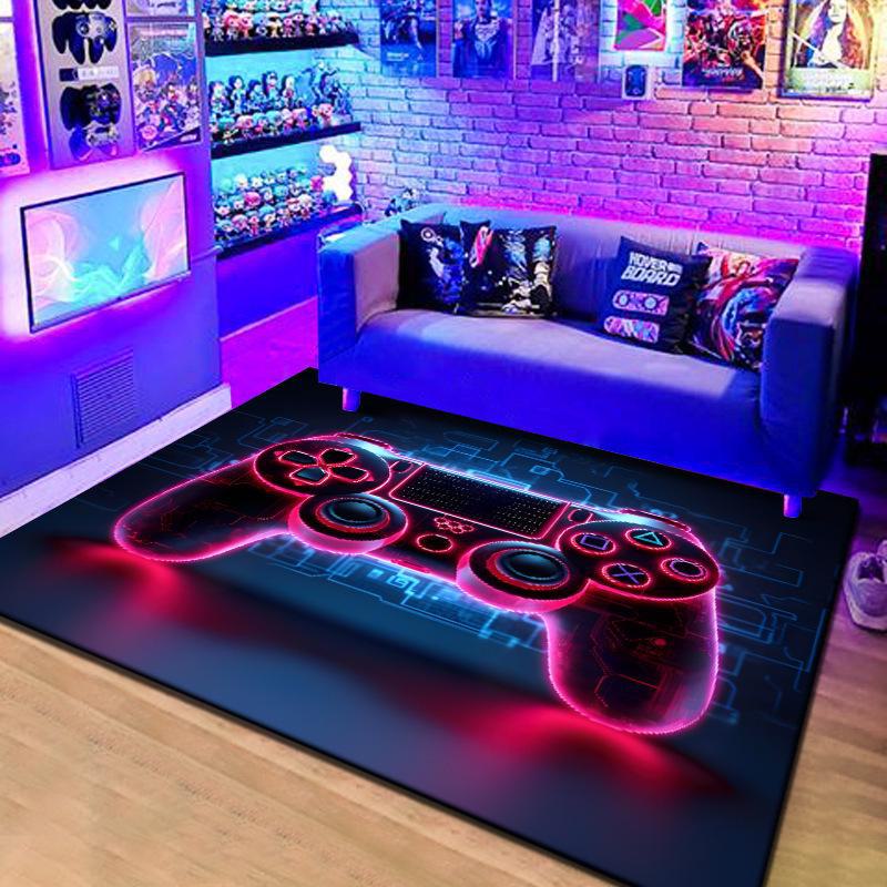 3D Game Console Carpet: Video Game Controller & E-Sports Room Floor Mat - Cool Living Room Decor
