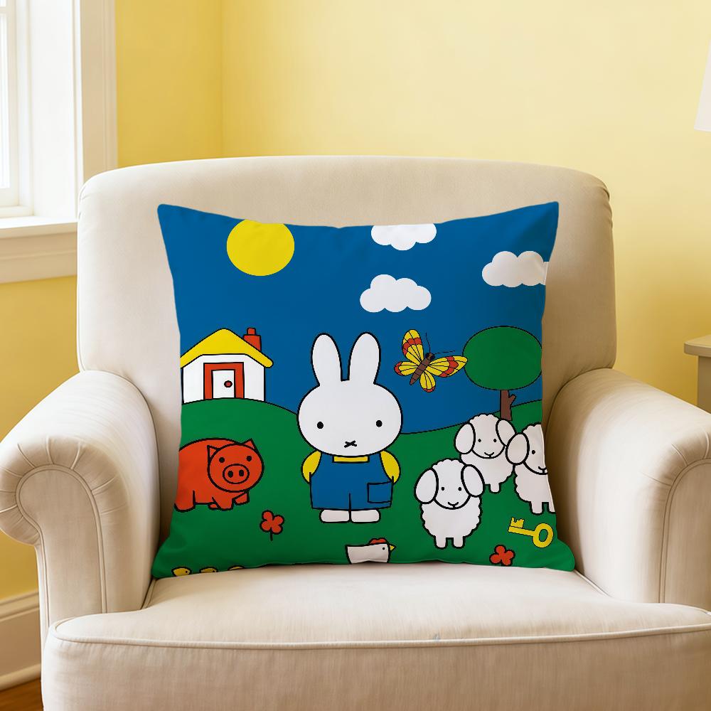 Cartoon Rabbit kawaii fun MMiffy soft pillowcase for Sofa Home Living Room office Decor Protective Covers hogar pillow cover