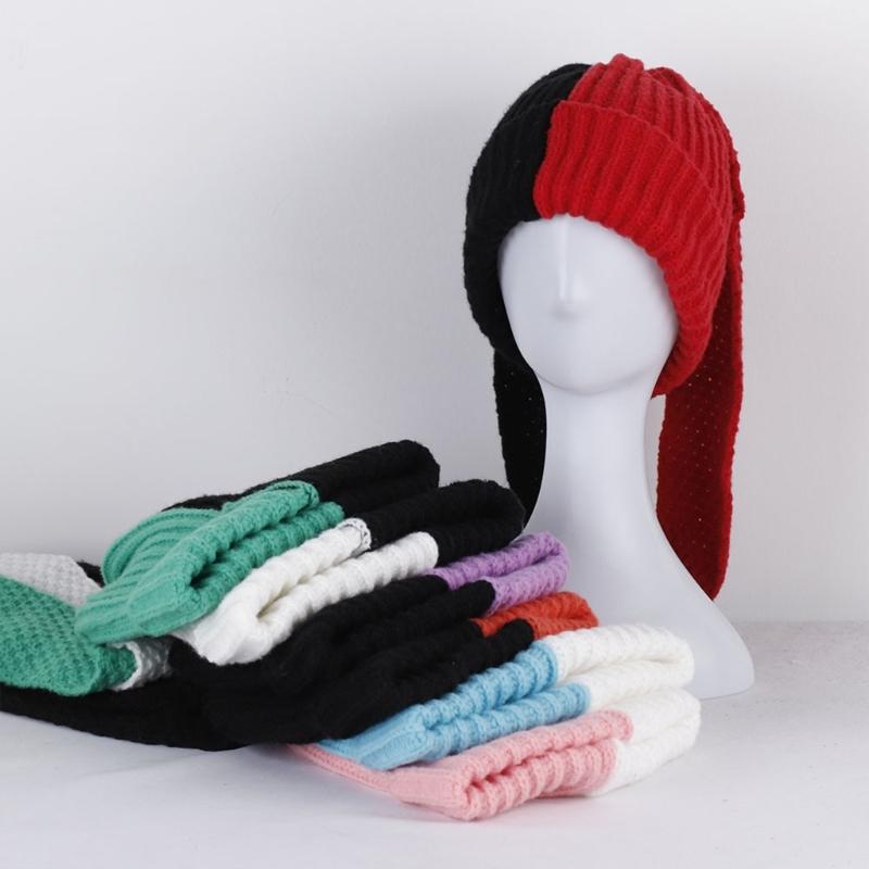 Girls Rabbit Hat Y2K Knitted Ears Hat Cute Rabbit Gifts Warm Winter Hat Adult Children Knitted Ears Winter Photo Props