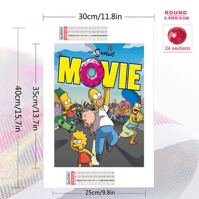 Simpsons Mayhem.171 100% Round Full Drill 5D DIY Diamond Painting Embroidery Cross Stitch Rhinestone Décor