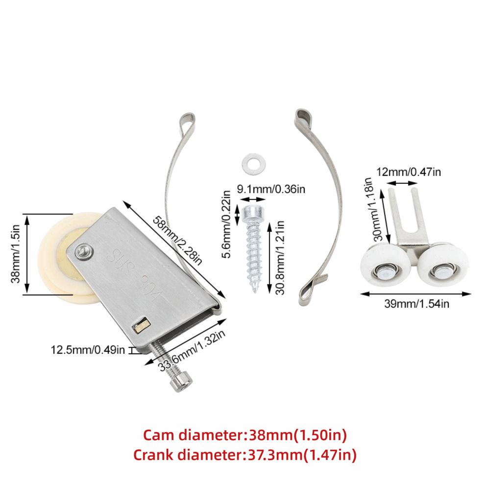 2PCS Precision Bearings Sliding Door Roller Concave Wheel Door Roller Assembly Closet