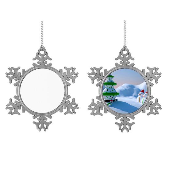 Снежинка Подвеска Рождественское украшение DIY Фото Подвесное украшение Сплав Снежинка Рождественская елка Настенное окно