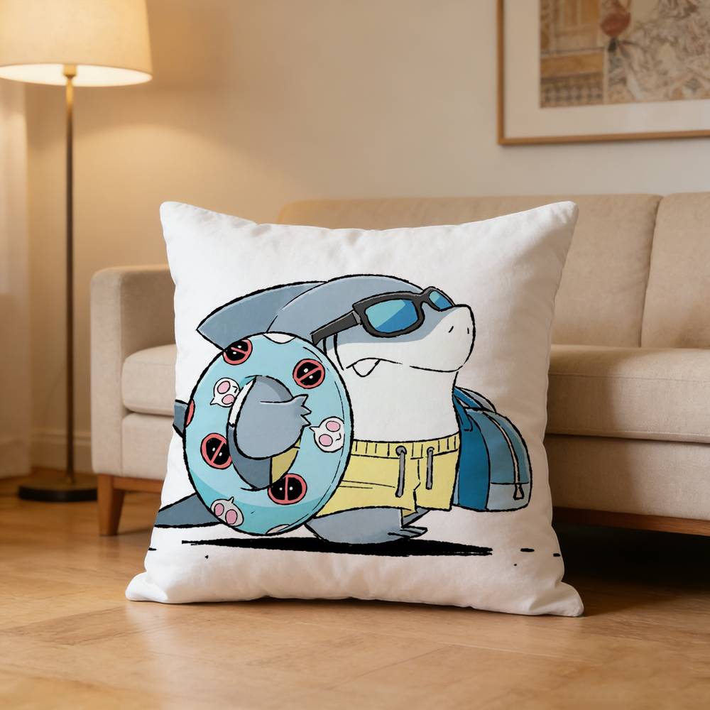 JJeff The Land SShark Pillow Case Cushion Cover Throw Pillow Case For Car Sofa