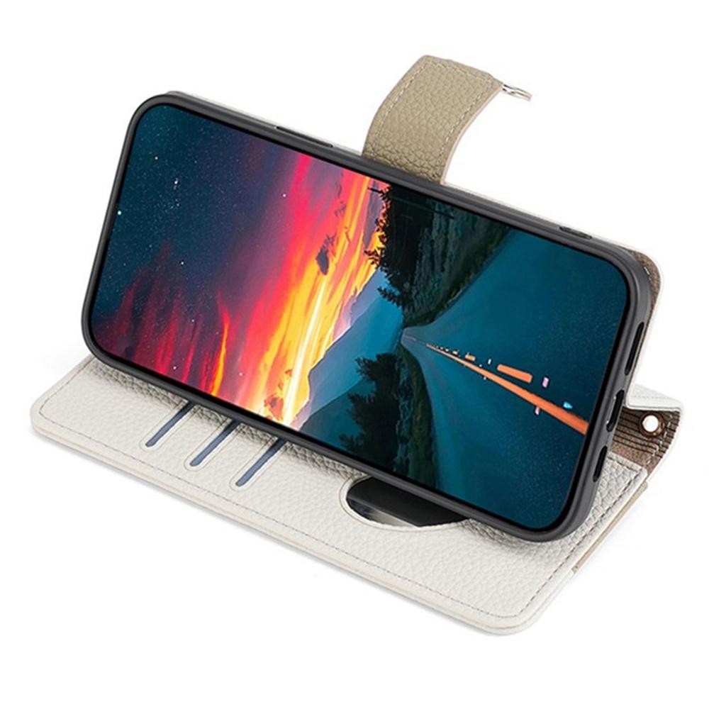 For Samsung Galaxy XCover7 Pro Case Mirror Wallet Leather Phone Cover with Chain Shoulder Strap