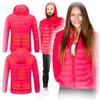 USB heated jacket for women and men, plus size, autumn, insulated, long, xxl, red, size S