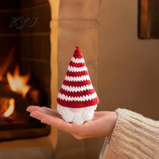 Faceless Gnome Decorations Hand Crochet Christmas Ornaments, Knitted Hanging Decorations, Small Tree Charms Yarn Elf Pendants for Home Door Car Decor