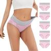 5PC Women's Large Color Cotton High Waist Pants With Raised Hips Underwear