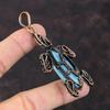 Ларимар, кулон с драгоценным камнем, медная проволока, кулон, ювелирные изделия в виде черепахи, кулон ручной работы, ларимар, медные украшения, свадебный подарок, новый кулон