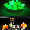 12 шт. Мини светящиеся фигурки, мини-кошки, призраки, тыквы, черепа летучей мыши, свечи, светящиеся в темноте, микропейзажи, миниатюры для праздника Хэллоуин