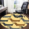 1pc Dachshund Pattern Chair Carpet for Office, Non-slip, Soft and Durable Office Rug, Perfect for Office yy260131032
