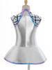 Girls Shiny Metallic Alien Dress Sleeveless Back Zip Sequins Costume Outer Space Anime Halloween Party Costume