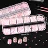 Xiaomi 12 Grids Pink Heart Flower Nail Sequins Glitter Sakura Petals Blossoms Butterfly Star Hexagon Mermaid Nail Art Flakes Decoration