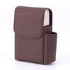 Men's Leather Cigarette Case with Integrated Lighter - 20-Stick Capacity, Stainless Steel, Flip-Top Design