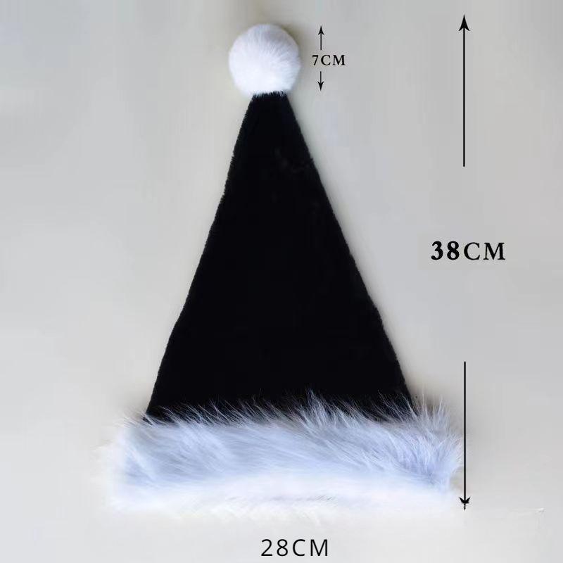 2024 Новогодние Рождественские Украшения Красный Синий Зеленый Черный Взрослый и Детский Большого Размера Утолщенная Плюшевая Рождественская Шапка CDN
