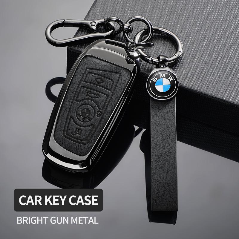 XGDY8 Leather Car Key Case Cover Fob Protector Decoration For BMW F20 G20 G30 X1 X3 X4 X5 G05 X6 X7 G11 F15 F16 G01 G02 Accessories