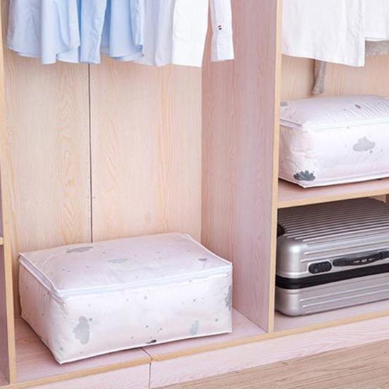 Держатель для хранения одеял с принтом, компактная сумка для хранения одеял из полиэтилена PEVA, сумка для хранения одеял для шкафа