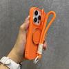 Магнитный чехол для телефона с откидной крышкой для объектива для iPhone 17Air 16 15 14 13 12 11 Pro Max Plus, ремешок на запястье, шнурок, мягкая задняя крышка