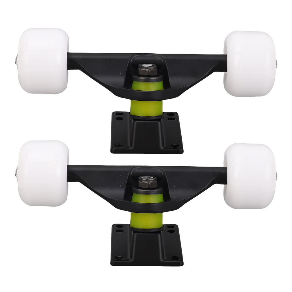 2PCS   Trucks Set with 4 Wheels Aluminum Alloy 5 Inch Shock Absorption  board Truck for Replacement