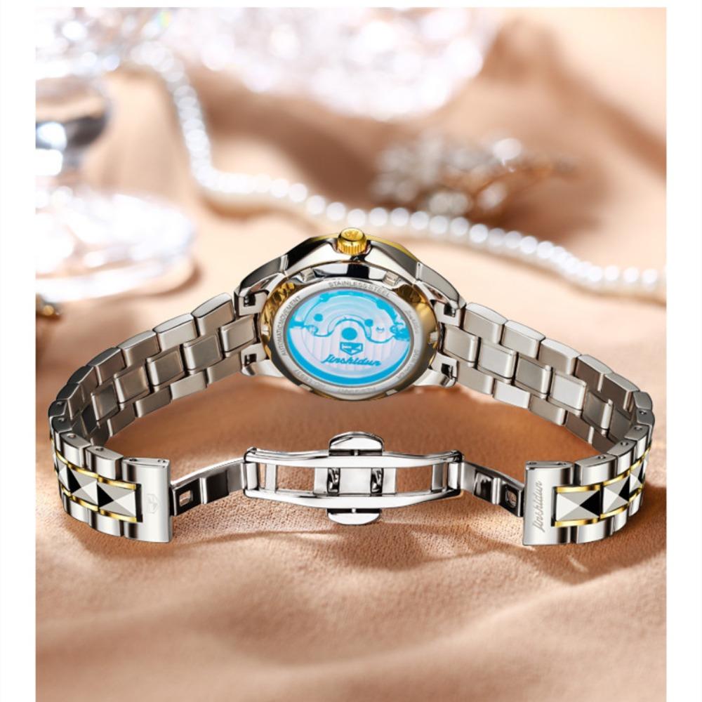 JINSHIDUN новые женские часы для бизнеса и отдыха, водонепроницаемые светящиеся многофункциональные механические часы с турбийоном, женские часы