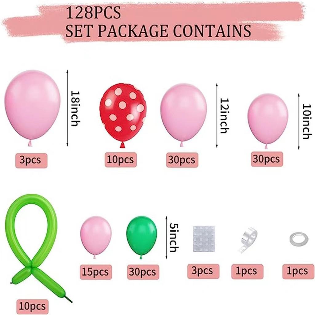 Клубничная арка из воздушных шаров, украшение для вечеринки, розовый, зеленый, клубничный, тема 1-го дня рождения, вечеринка для девочки, малыш