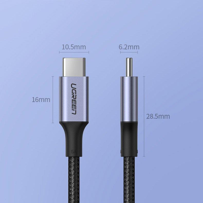 Kabel Ugreen US316 70427 USB-C - USB-C PD QC FCP 100W 5A 480Mb/s 1m - szary