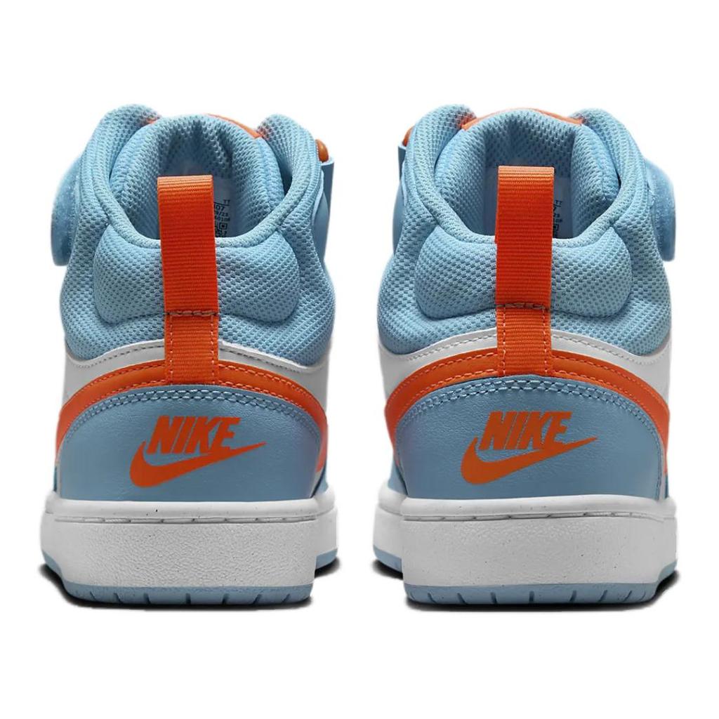 Nike Court Borough Mid 2 GS Aquarius Blue Total Orange Kids Sneakers White HF4791-407