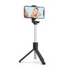 Hurtel WRY1S Телескопическая палка для селфи и штатив для смартфонов - Черный, Регулируемая длина 0,7 м