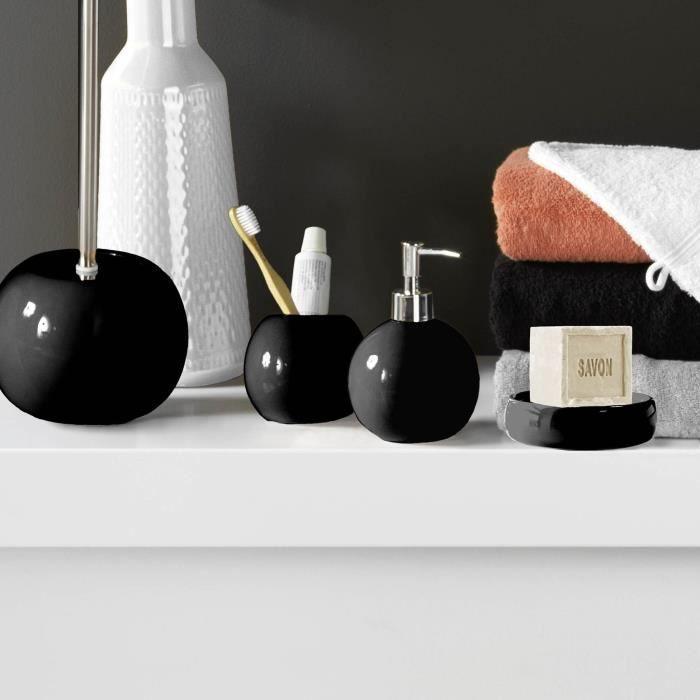 Porte Savon - Bulleas - Noir - Céramique - 10 cm x 3.5 cm - Salle de bain élégante