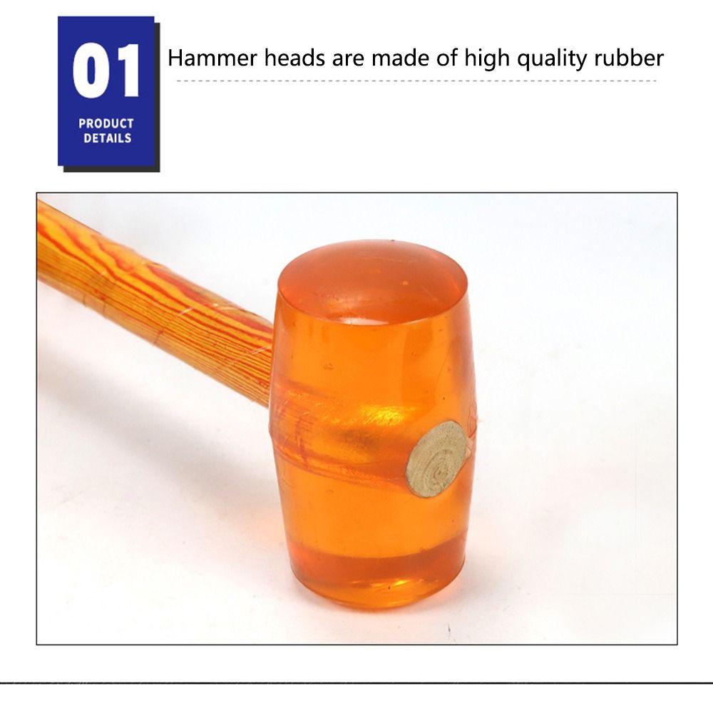 Wood Handle Rubber Sledge Hammer 750-3000 Type Rubber Mallet Tile Floor Mounting Hammer Carpenter