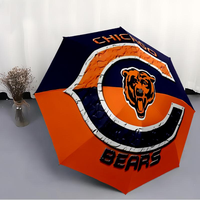 Складной зонт с принтом логотипа Chicago Bears, для улицы, отдыха и путешествий, прочная ткань зонта, подарок на день рождения и праздник