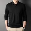 Men's Mulberry Silk Polo Shirt Spring New Fashion Casual Solid Color Lapel Long-sleeved Men's T-shirt