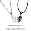 2pcs Fashion Minimalist Lovers Matching Pendant Necklace Love Heart Pendant Necklace Gifts for Boyfriend Girlfriend