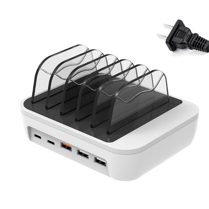 Настольная-настенная домашняя док-станция для быстрой зарядки, зарядная база для ПК, планшета, смартфона, многопортовый USB-хаб-разветвитель QC3.0-PD 5