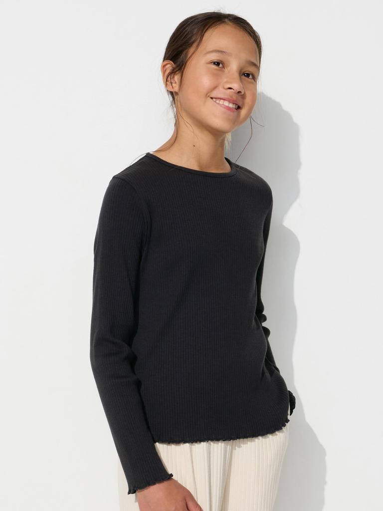 Uniqlo Japan Girls Ribbed Mellow T shirT
