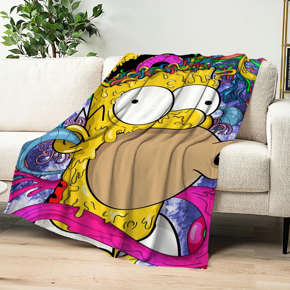 Смешное Мультяшное Одеяло The S-Simpsonss Одеяло для Дивана Дивана Путешествий Дома Пешего Туризма Пикника Постельное Белье Фланелевое Одеяло подарок на день рождения