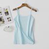 Solid Color Elastic Camisole with A Backless Base Tank Top for Women's Summer Thin Outerwear